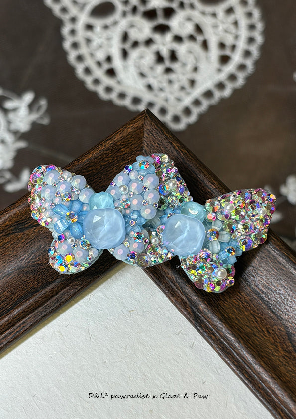 Double Butterfly Hairclip Blue