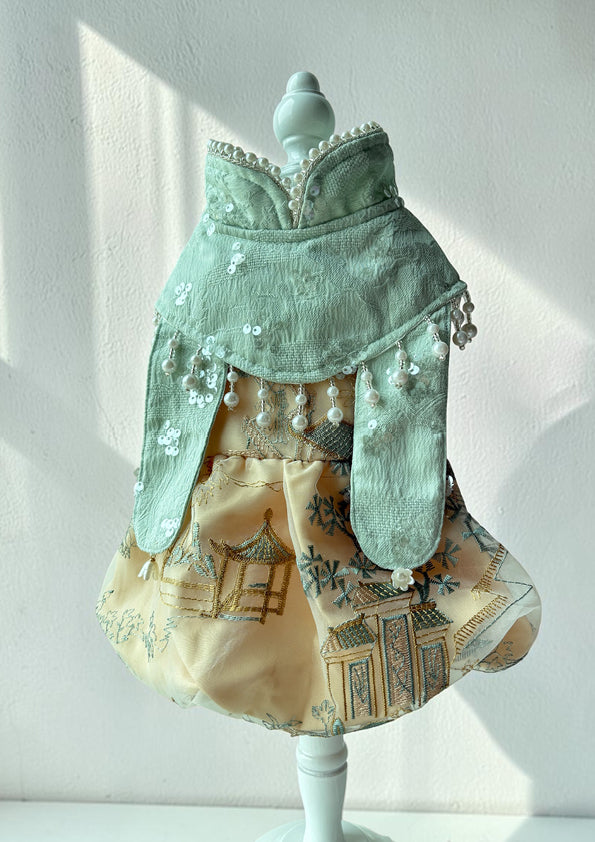 Modern Chinese Style Pearl Tassel Dress